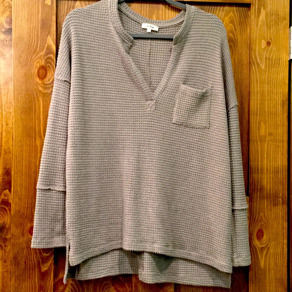 Waffle V-neck